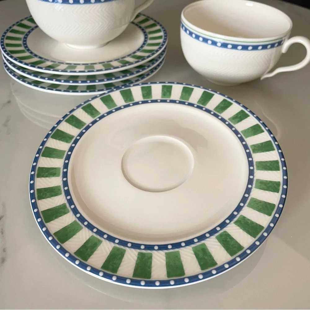 SET of 4 Party-Look Cups & Saucers by Villeroy & Boch